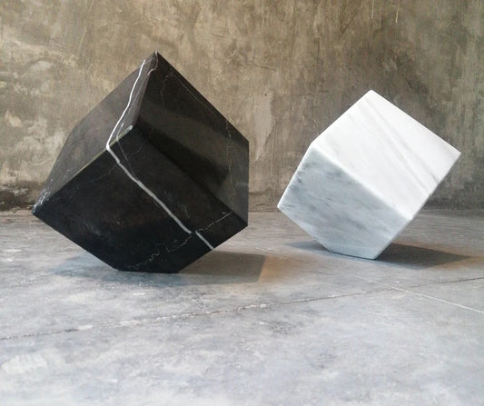 White Carrara Marble Cube