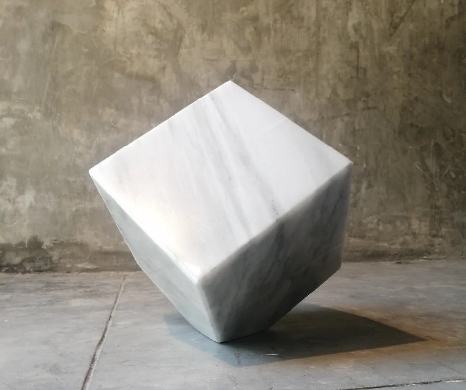 White Carrara Marble Cube