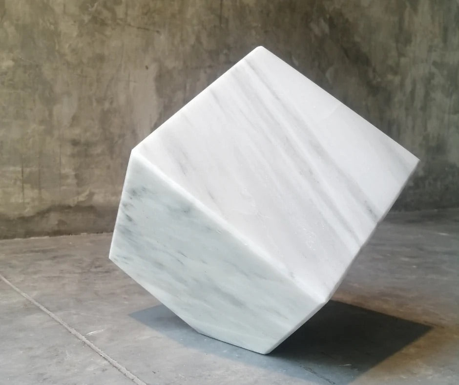 White Carrara Marble Cube